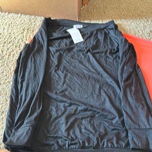 Off the shoulder long sleeved shirt